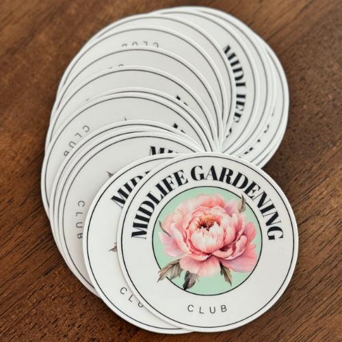 Midlife Gardening Club Vinyl Sticker